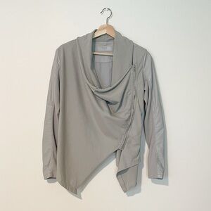 Blank NYC • Gray Asymmetrical Leather Zip Jacket